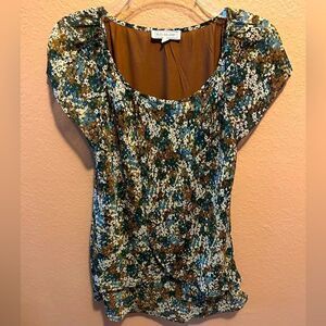 Blousology brown and blue floral blouse